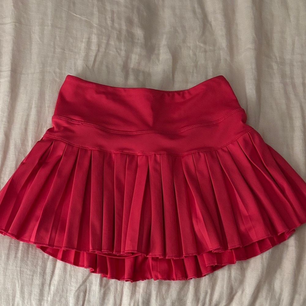 Hot Pink Pleated Gold hinge Tennis Skort
